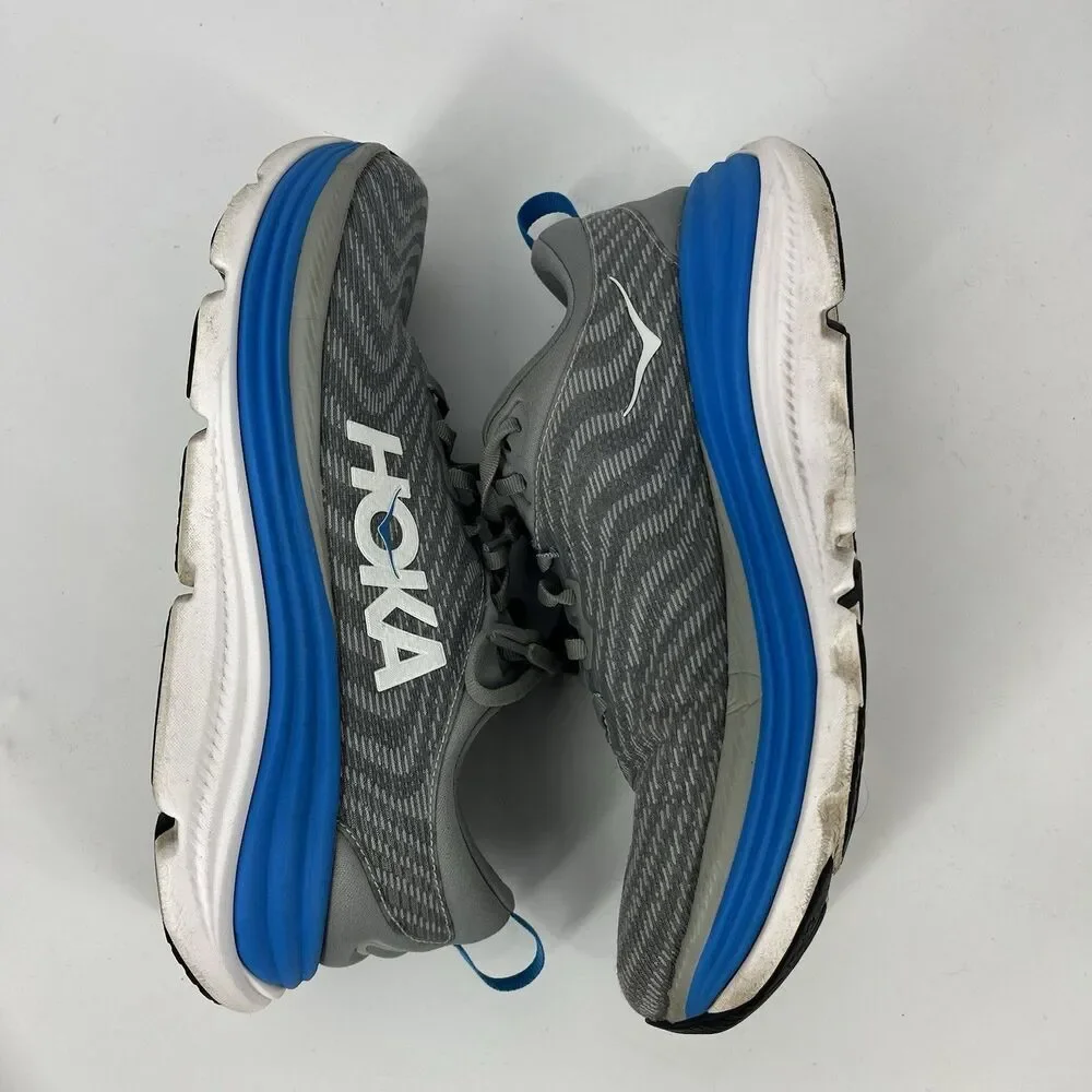 Hoka One One Gaviota 5 Shoes Size 9.5D Mens Gray Blue Road Running Comfort Gym